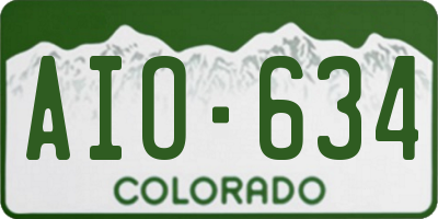 CO license plate AIO634