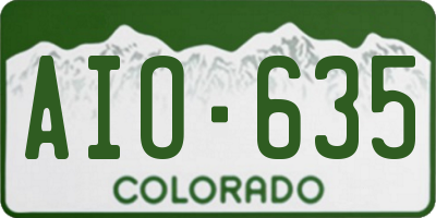 CO license plate AIO635