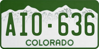 CO license plate AIO636