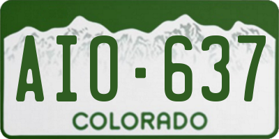 CO license plate AIO637