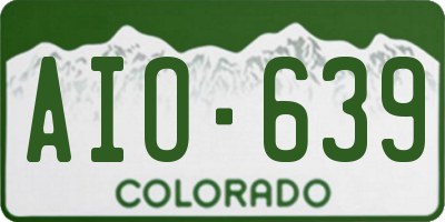 CO license plate AIO639