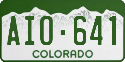 CO license plate AIO641
