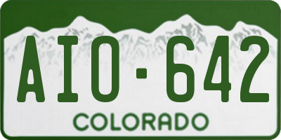 CO license plate AIO642