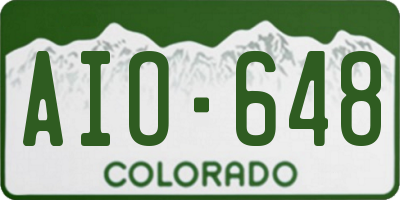 CO license plate AIO648