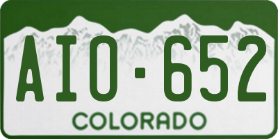 CO license plate AIO652