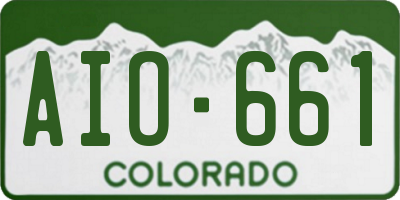 CO license plate AIO661
