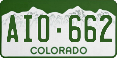 CO license plate AIO662
