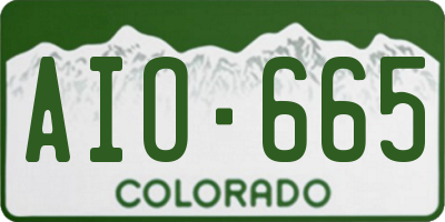 CO license plate AIO665