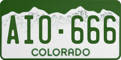 CO license plate AIO666