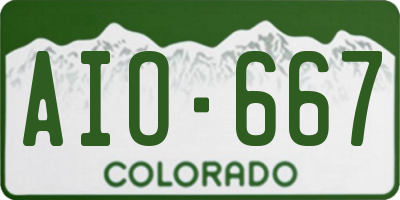 CO license plate AIO667
