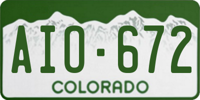 CO license plate AIO672