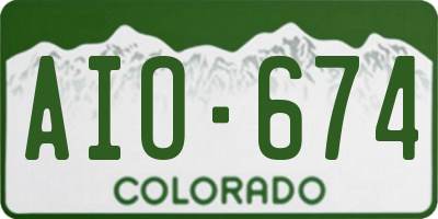 CO license plate AIO674