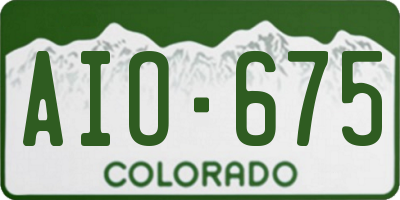 CO license plate AIO675