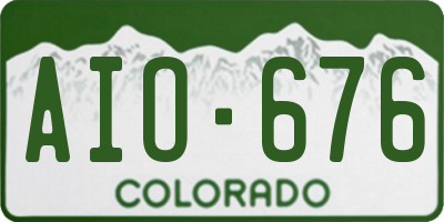 CO license plate AIO676