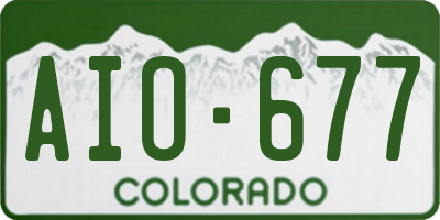 CO license plate AIO677