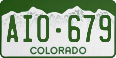 CO license plate AIO679