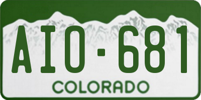 CO license plate AIO681