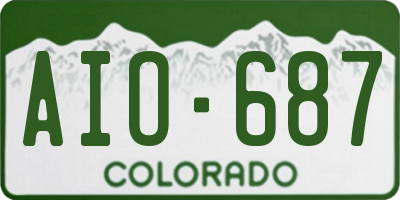 CO license plate AIO687