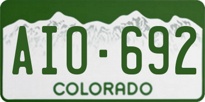 CO license plate AIO692