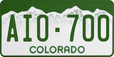 CO license plate AIO700