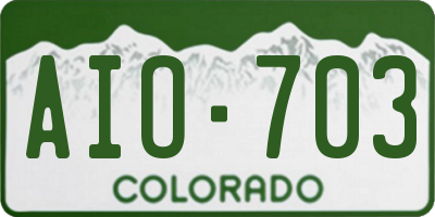 CO license plate AIO703