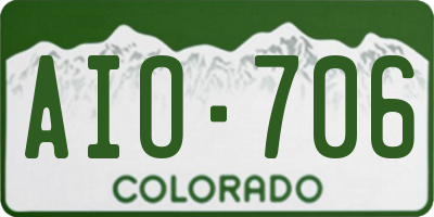 CO license plate AIO706