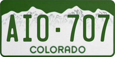 CO license plate AIO707