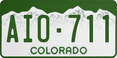 CO license plate AIO711