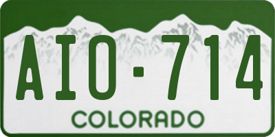 CO license plate AIO714
