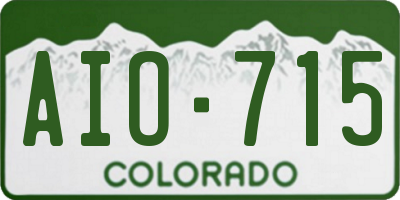 CO license plate AIO715