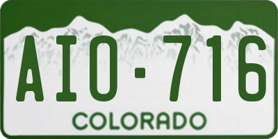 CO license plate AIO716