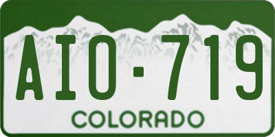 CO license plate AIO719