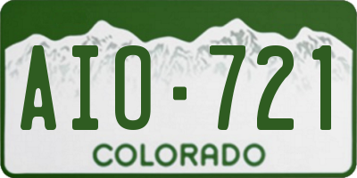 CO license plate AIO721