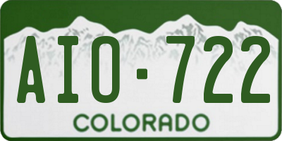 CO license plate AIO722