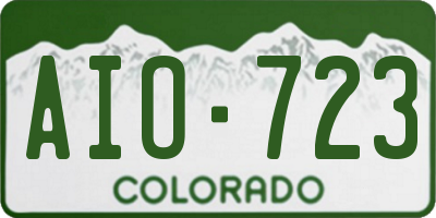 CO license plate AIO723