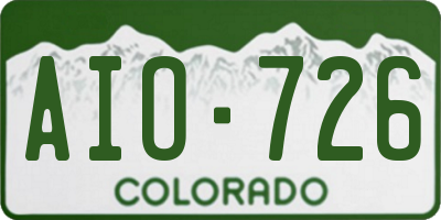 CO license plate AIO726