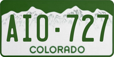 CO license plate AIO727