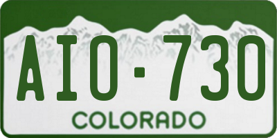 CO license plate AIO730