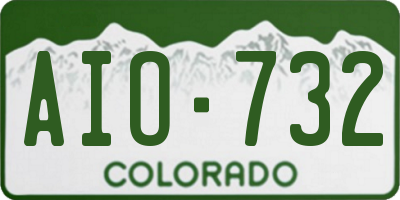 CO license plate AIO732