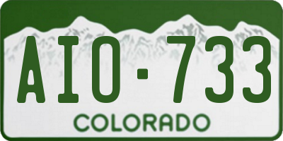 CO license plate AIO733