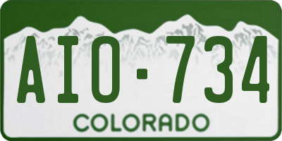 CO license plate AIO734