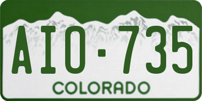 CO license plate AIO735