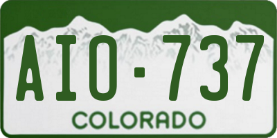 CO license plate AIO737