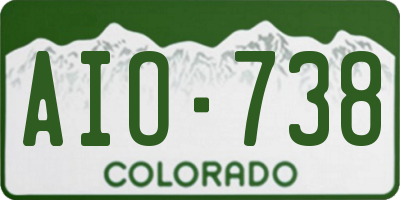 CO license plate AIO738