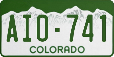CO license plate AIO741