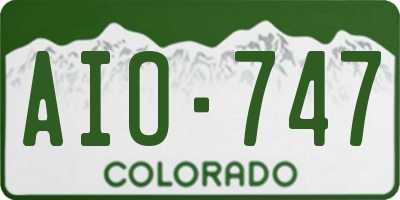CO license plate AIO747