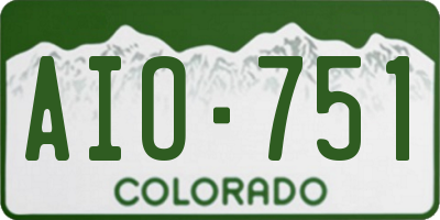 CO license plate AIO751