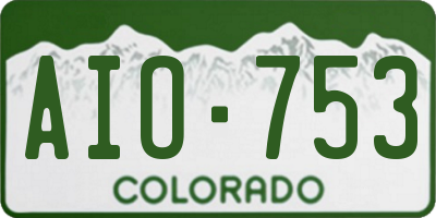 CO license plate AIO753