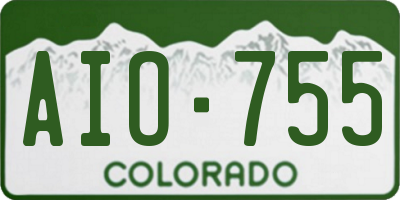 CO license plate AIO755
