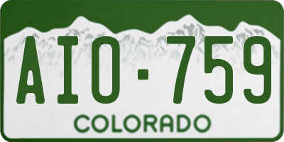CO license plate AIO759
